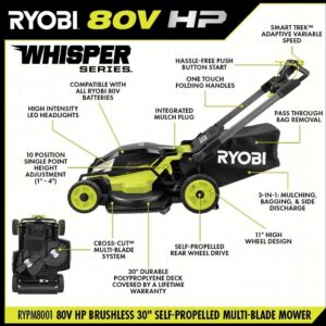 RYOBI 80v Hp brushless 30″ self-propelled dual-blade lawn mower kit - Image 14
